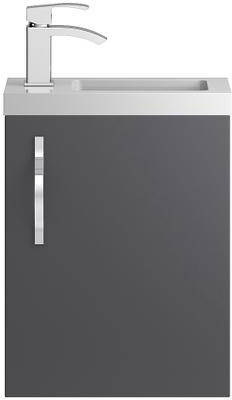 Larger image of HR Apollo Compact Wall Hung Vanity Unit & Basin (400mm, Grey).