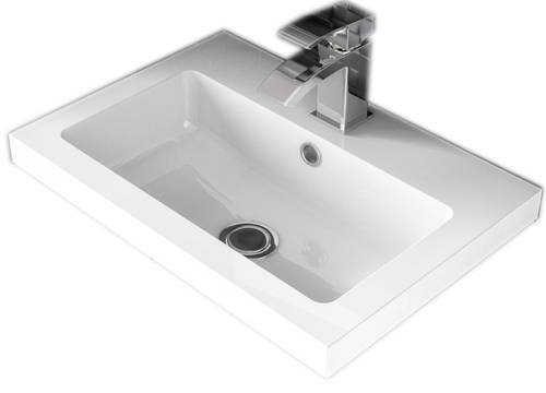 Example image of Hudson Reed Apollo Wall Hung Vanity Unit & Basin (600mm, Grey).