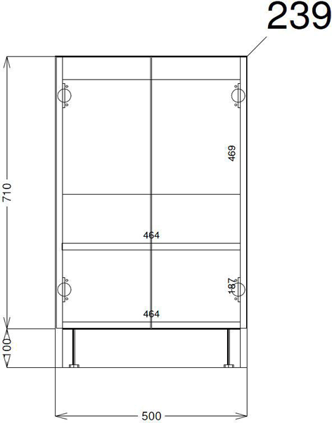 Technical image of HR Apollo Compact Floor Standing Vanity Unit & Basin (500mm, Cashmere).