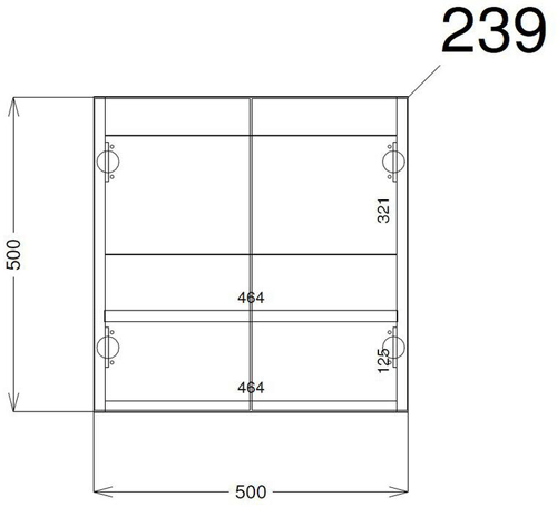 Technical image of HR Apollo Compact Wall Hung Vanity Unit & Basin (500mm, Cashmere).