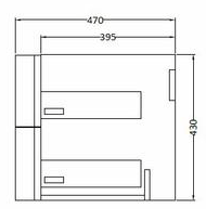 Technical image of HR Sarenna Wall Hung 1000mm Cabinet & Basin RH (White).