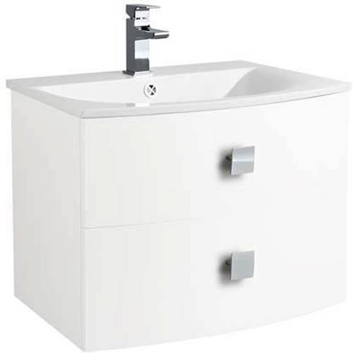 Larger image of HR Sarenna Wall Hung Vanity Unit With 2 Drawers (700mm, White).