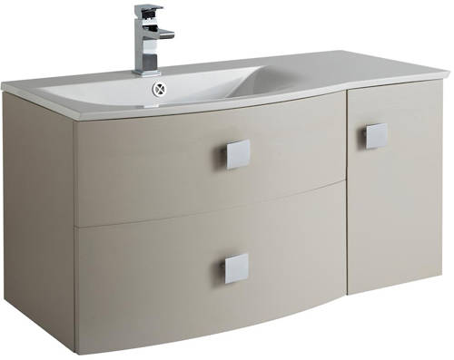 Larger image of HR Sarenna Wall Hung 1000mm Cabinet & Basin LH (Cashmere).