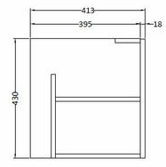 Technical image of HR Sarenna Wall Hung 1000mm Cabinet & Basin RH (Graphite).