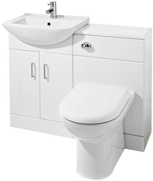 Example image of Ultra Furniture Madison Furniture Pack With Basin, Pan & Seat (White).