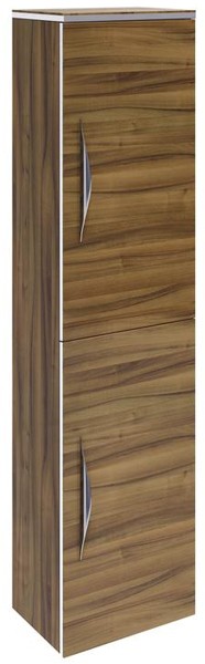 Larger image of Hudson Reed Memoir 350mm Tall Wall Hung Cupboard Unit (Walnut).