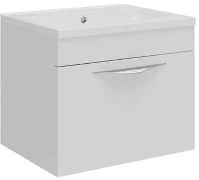 Larger image of Hudson Reed Memoir 500mm Wall Hung Vanity Unit & Basin (Gloss White).