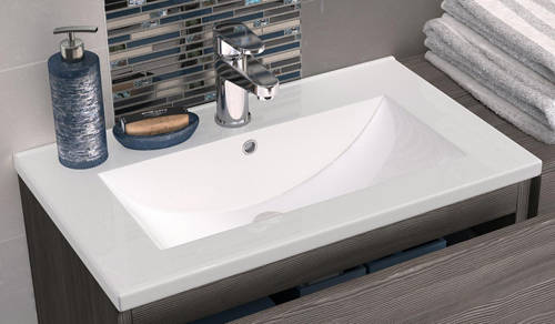 Example image of HR Urban Wall Hung 500mm Vanity Unit & Basin Type 2 (Grey Avola).