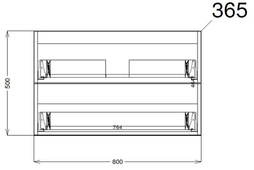 Technical image of HR Urban Wall Hung 800mm Vanity Unit & Basin Type 1 (Grey Avola).