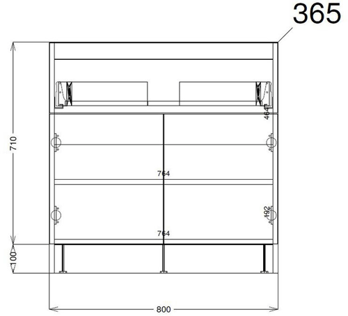 Technical image of HR Urban Floor Standing 800mm Vanity Unit & Basin Type 2 (Grey Avola).