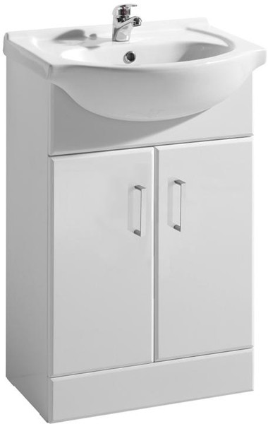 Example image of Ultra Beaufort 550mm Vanity Unit With Mirror & Ceramic Basin (White).