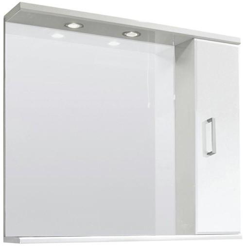 Larger image of Ultra Beaufort 850mm Mirror With Shelf & Lights (White).