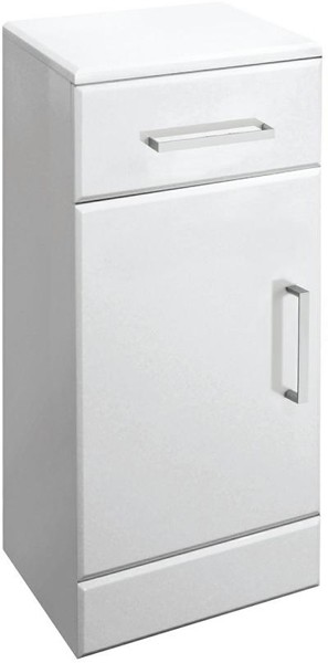 Larger image of Ultra Beaufort Bathroom Cabinet With Drawer. 250x300x766mm (White).
