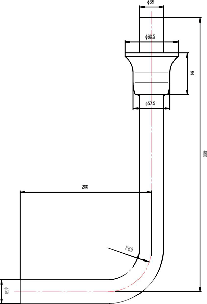 Technical image of Premier Specialist Low Level Toilet Flush Pipe Kit (Chrome).
