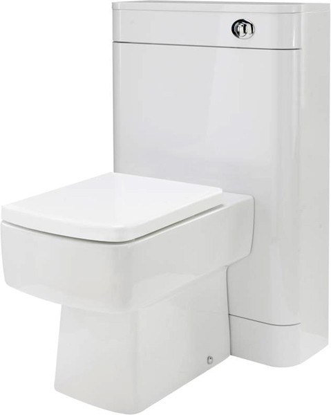 Larger image of Nuie Parade BTW Unit With Toilet Pan, Cistern & Seat (White). 550x850mm.