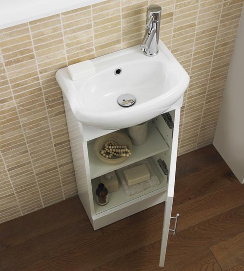 Example image of Ultra Furniture Portland Cloakroom Pack With Basin, Pan & Seat (Gloss White).