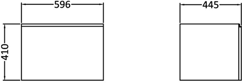 Technical image of Premier Tribute 600mm Vanity Unit Suite With BTW Unit, Pan & Seat (White).