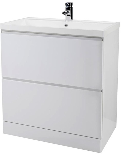 Example image of Premier Tribute 800mm Vanity Unit Suite With BTW Unit, Pan & Seat (White).