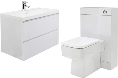 Larger image of Premier Tribute 800mm Vanity Unit Suite With BTW Unit, Pan & Seat (White).