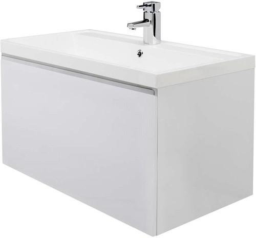 Example image of Premier Tribute 800mm Vanity Unit Suite With BTW Unit, Pan & Seat (White).