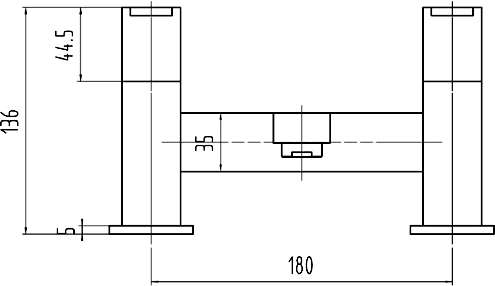 Technical image of Hudson Reed Genna Bath Filler Tap (Chrome).