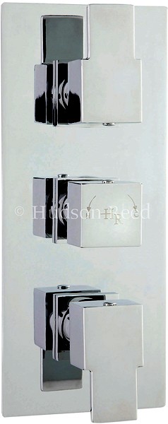 Larger image of Hudson Reed Genna Triple Concealed Thermostatic Shower Valve (Chrome).