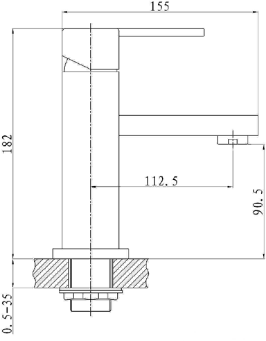Technical image of Hudson Reed Genna Basin Mixer & Bath Filler Tap Set (Chrome).