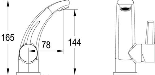 Technical image of Hudson Reed Grace Basin Tap (Chrome).