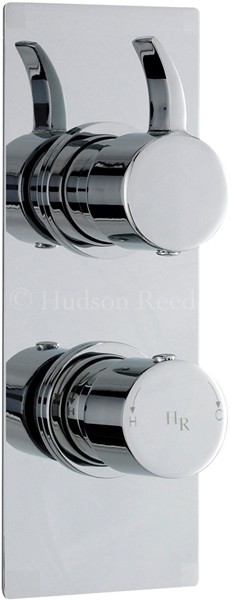 Larger image of Hudson Reed Grace Twin Concealed Thermostatic Shower Valve (Chrome).