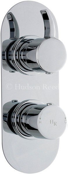 Larger image of Hudson Reed Grace Twin Concealed Thermostatic Shower Valve (Chrome).