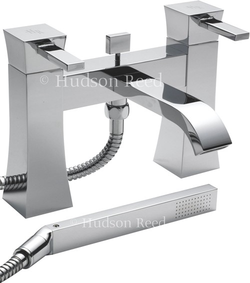 Larger image of Hudson Reed Harmony Bath Shower Mixer Tap With Shower Kit (Chrome).