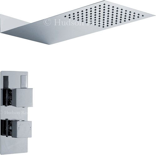Larger image of Hudson Reed Harmony Twin Thermostatic Shower Valve & Thin Shower Head.