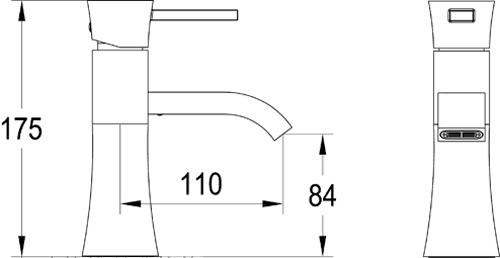 Technical image of Hudson Reed Harmony Basin Mixer & Bath Filler Tap Set (Chrome).