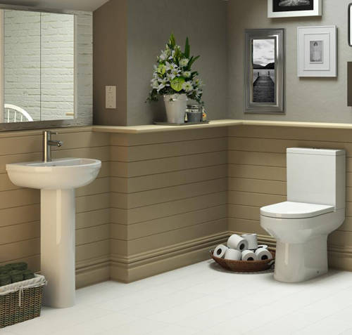 Larger image of Premier Harmony Bathroom Suite With Toilet, 550mm Basin & Pedestal.
