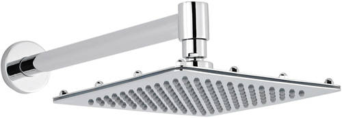 Larger image of Component Square Shower Head With Arm (200x200mm, Chrome).