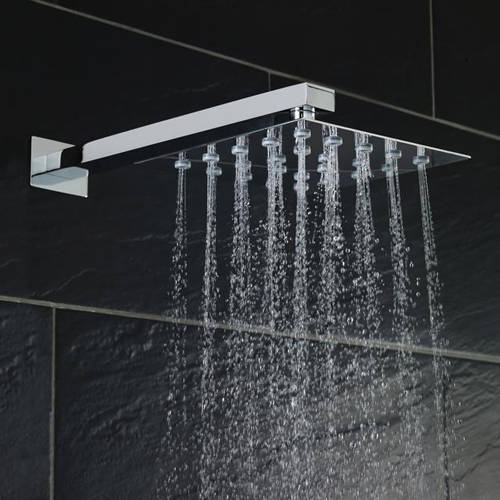Example image of Hudson Reed Showers Square Shower Head (Chrome, 200x200mm).