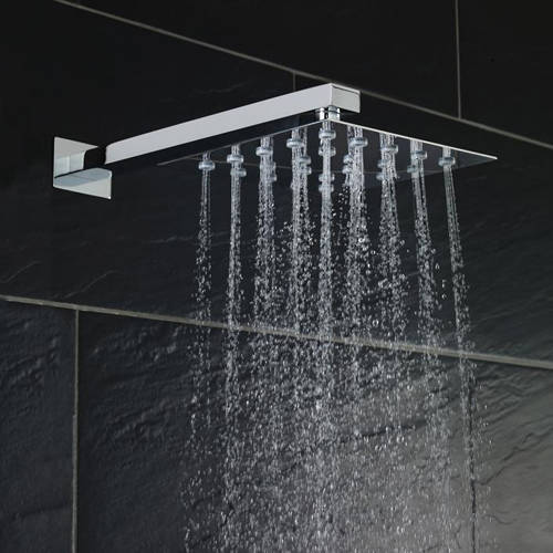 Example image of Hudson Reed Showers Square Shower Head (Chrome, 300x300mm).