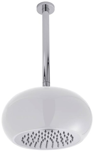 Larger image of Hudson Reed Showers Designer Shower Head With Arm (White & Chrome).