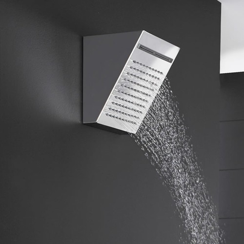 Larger image of Hudson Reed Showers Square Fixed Shower Head With Waterfall. 220x210mm.