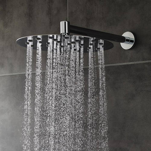 Larger image of Hudson Reed Showers Round Shower Head & Wall Mounting Arm (300mm).