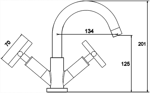 Technical image of Ultra Helix Basin Mixer & Bath Filler Tap Set (Chrome).