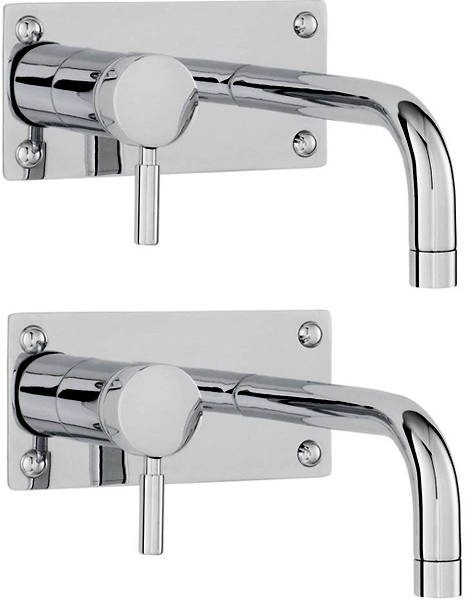 Larger image of Ultra Helix Wall Mounted Bath Filler & Basin Tap Pack (Chrome).