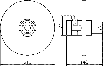 Technical image of Ultra Helix 1/2" Concealed Thermostatic Sequential Shower Valve.