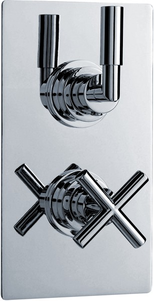 Larger image of Ultra Helix 3/4" Twin Concealed Thermostatic Shower Valve With Diverter.
