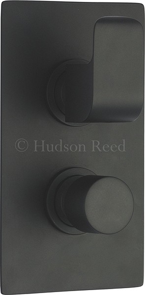 Example image of Hudson Reed Hero Twin Thermostatic Shower Valve & Rigid Riser Set (Black).