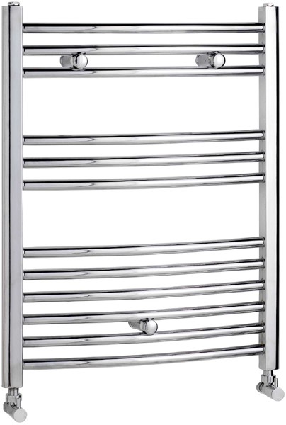 Larger image of Towel Rails Curved Towel Rail (Chrome). 600x760mm. 1644 BTU.