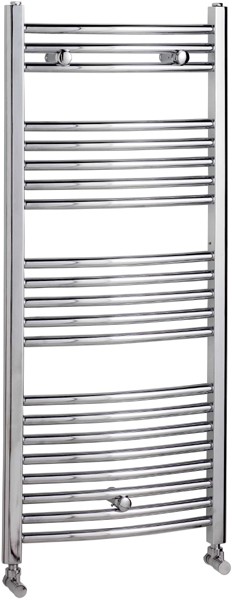 Larger image of Towel Rails Curved Towel Rail (Chrome). 500x1150mm. 2260 BTU.