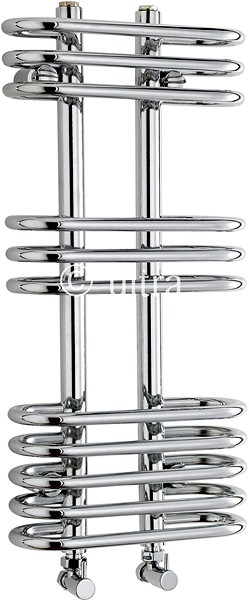 Larger image of Ultra Radiators Sway Cloakroom Heated Towel Rail (Chrome). 300x650mm