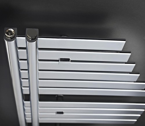 Example image of Hudson Reed Brunel Designer Vertical Radiator. 1100x483 (Chrome).