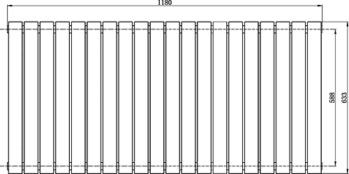 Technical image of Hudson Reed Radiators Revive Radiator (White). 1180x633mm. 3947 BTU.